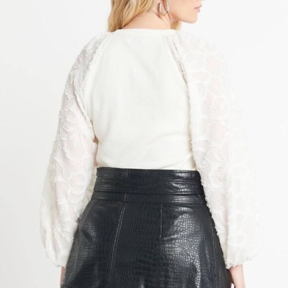 NWT Tanya Taylor Elona Wool Knit Top in Chalk Medium - Picture 7 of 14